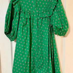Elegant Green Floral Midi Dress